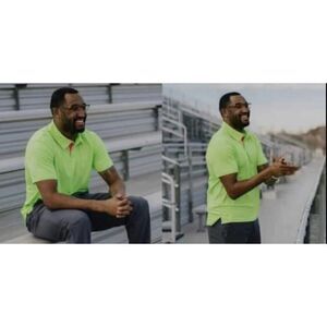 Zyia Active‎ Men's XXXL Lime Green Polo Shirt Vented Collar Zipper Short Slv 3XL